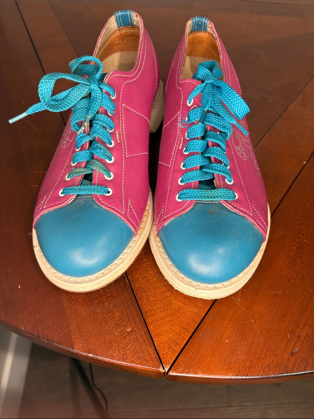 Linds Limited Edition Leather Bowling Shoes Pink Teal Women’s 7 RH